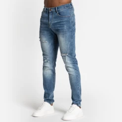 Bee Inspired Clothing Alvaro Relaxed Fit Jeans - Mid Blue Mens