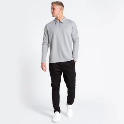 Bee Inspired Clothing Sale Clyne Long Sleeve Polo Shirt - Light Grey