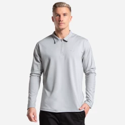 Bee Inspired Clothing Sale Clyne Long Sleeve Polo Shirt - Light Grey