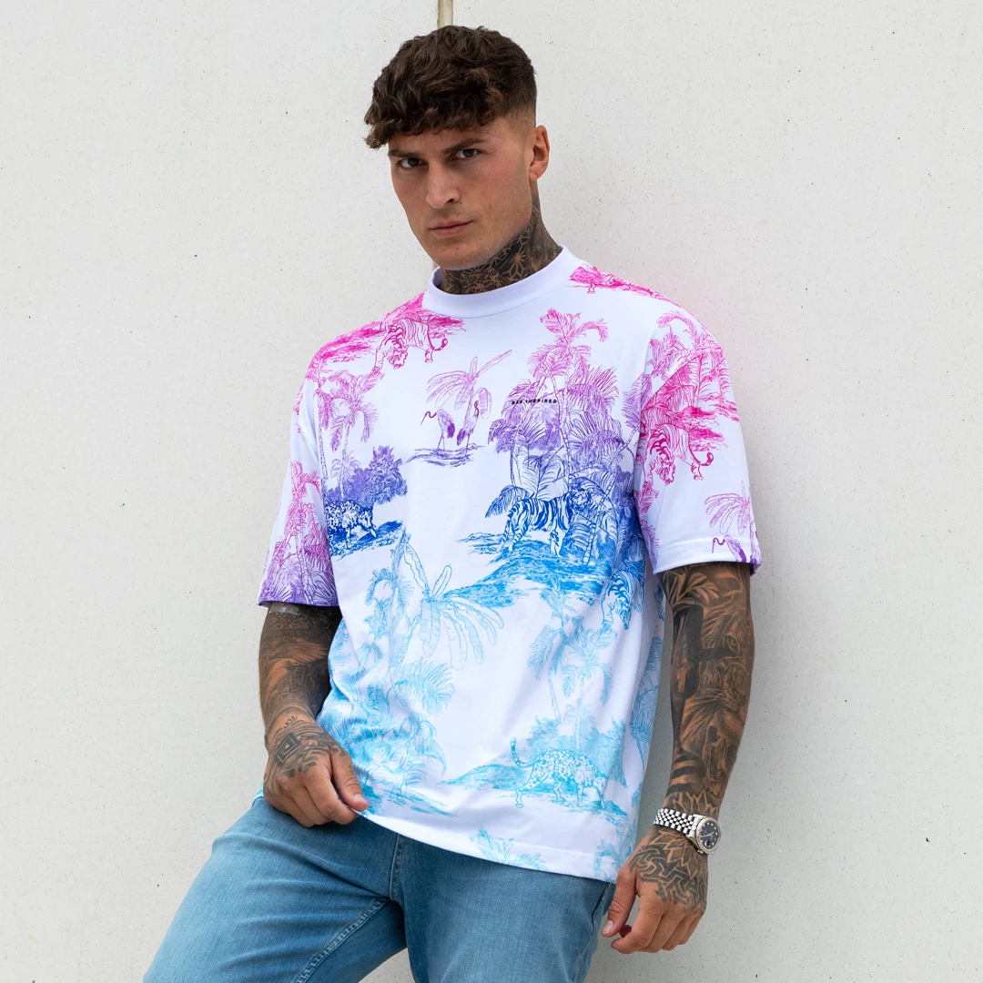 Hot Sale 🎁 Bee Inspired Clothing Sale Karius Relaxed T-shirt - White/Multi Ombre 🎁 4 Bee Inspired Clothing Sale Karius Relaxed T-shirt - White/Multi Ombre