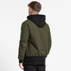 Bee Inspired Clothing Mens Knight Quilted Bomber Jacket - Khaki
