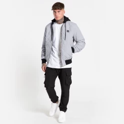 Bee Inspired Clothing Sale Knight Quilted Bomber Jacket - Light Grey Jackets & Coats