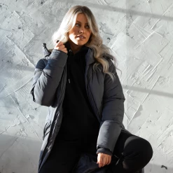 Bee Inspired Womens Sale Womens Longline Signature Jacket - Charcoal