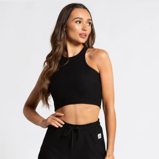 Bee Inspired Womens Sale Womens Level Up Racer Crop Vest - Black