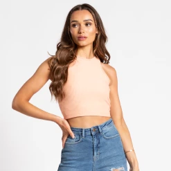 Bee Inspired Womens Sale Womens Level Up Racer Crop Vest - Peach