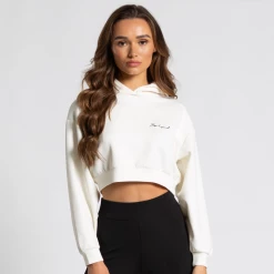 Bee Inspired Womens Sale Womens Lifestyle Crop Overhead Hoodie - Ivory