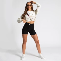 Bee Inspired Womens Sale Womens Level Up Rib Crop Crew - Ivory