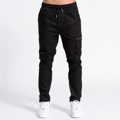 Bee Inspired Clothing Nunez Relaxed Cargo Pants - Black Mens