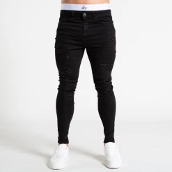 Bee Inspired Clothing Sale Luca Skinny Stretch Jeans - Distressed Jet Black