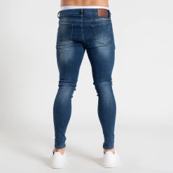 Bee Inspired Clothing Sale Luca Skinny Stretch - Distressed Dark Blue Jeans
