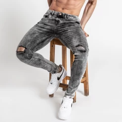 Bee Inspired Clothing Sale Niven Slim Fit Jeans - Light Grey