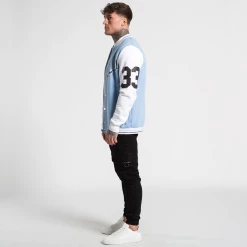 Bee Inspired Clothing Sale Capelle Bomber Jacket - Light Blue/White