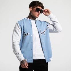 Bee Inspired Clothing Sale Capelle Bomber Jacket - Light Blue/White