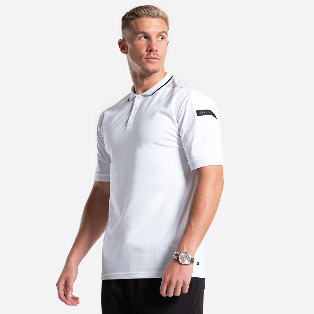 New π Bee Inspired Clothing Dusan Polo π Shirt - White Mens π€© 1 Bee Inspired Clothing Dusan Polo Shirt - White Mens