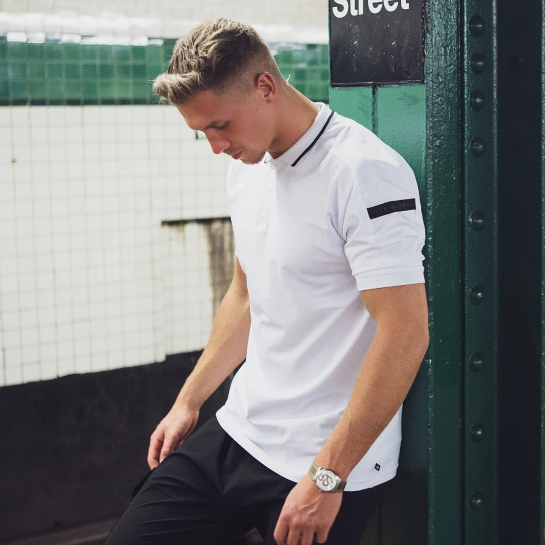 New π Bee Inspired Clothing Dusan Polo π Shirt - White Mens π€© 3 Bee Inspired Clothing Dusan Polo Shirt - White Mens