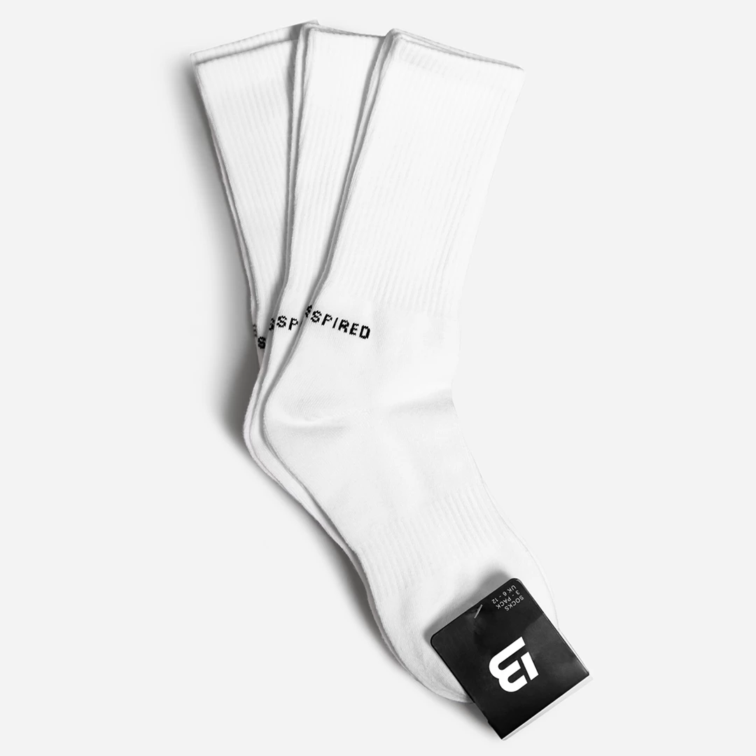 Brand new 🎁 Bee Inspired Clothing Linear Tube Sock Triple Pack - White Mens 😉 1 Bee Inspired Clothing Linear Tube Sock Triple Pack - White Mens