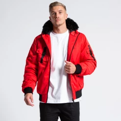Bee Inspired Clothing Sale Lakin Bomber Jacket - Red Best Sellers