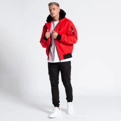 Bee Inspired Clothing Sale Lakin Bomber Jacket - Red Best Sellers