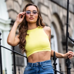 Bee Inspired Womens Sale Womens Lifestyle Crop Vest - Light Yellow