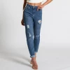 Bee Inspired Womens Sale Womens Alex Mom Jeans - Distressed Mid Blue