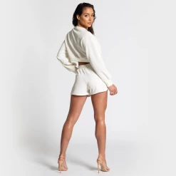 Bee Inspired Womens Sale Womens Level Up Rib Crop Crew - Ivory