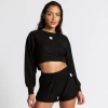 Bee Inspired Womens Sale Womens Level Up Rib Crop Crew - Black
